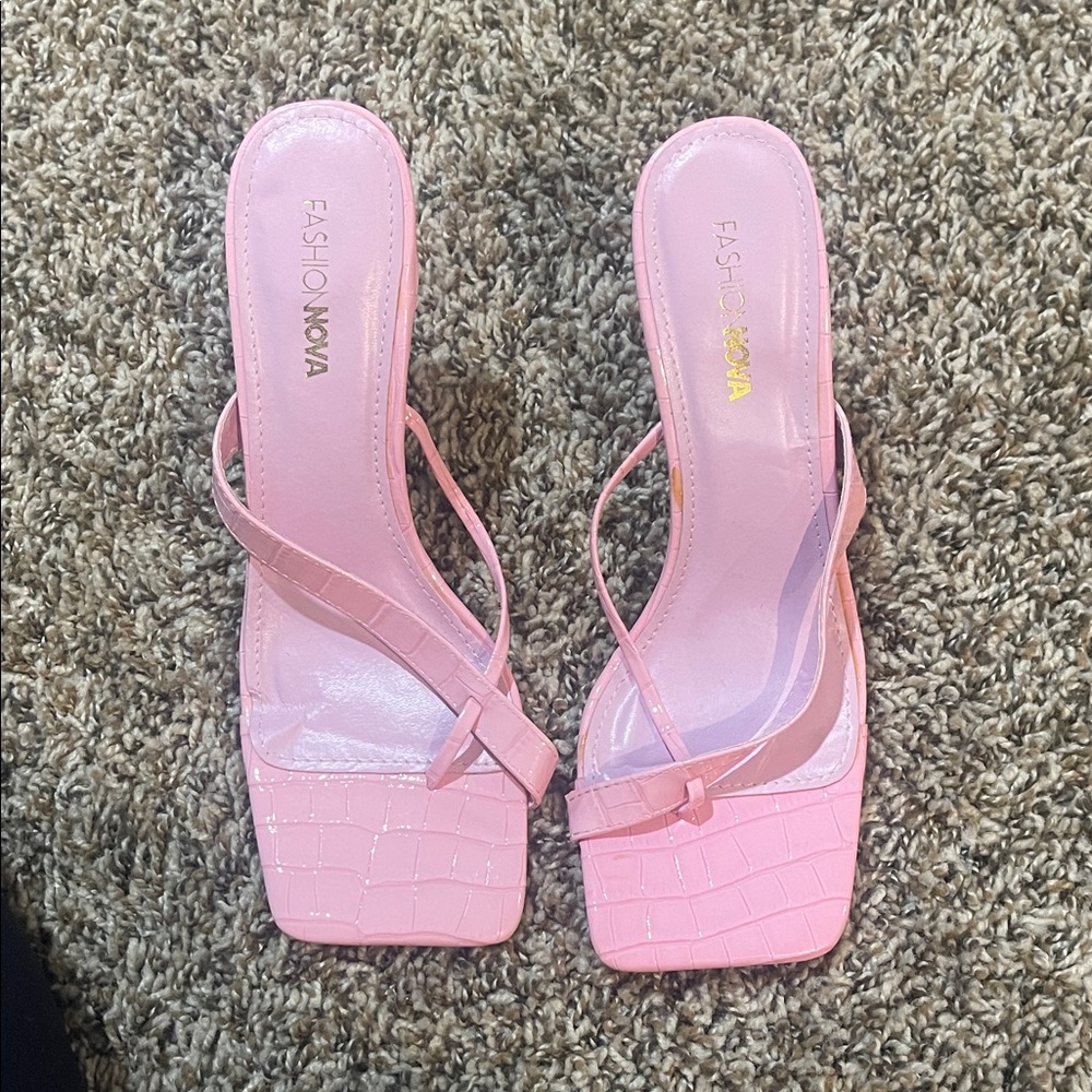 Fashion Nova Light Pink Strappy Heels